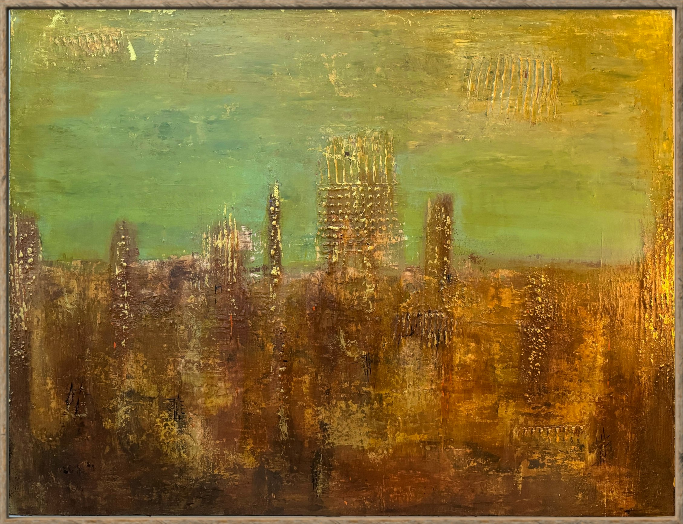 Nightfall in New York, abstract painting by Maria Swanberg